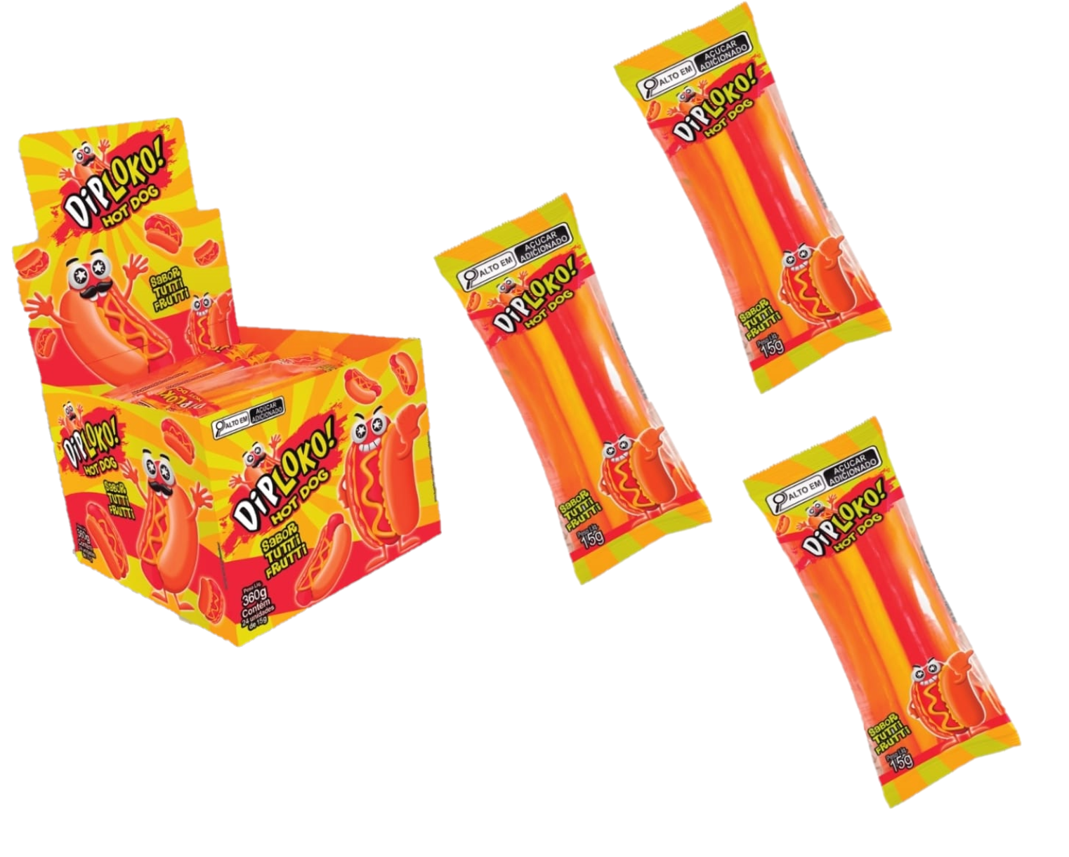 DIPLOKO HOT DOG GUMMY C/24