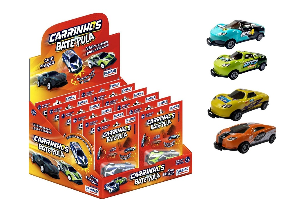 CARRINHOS DE METAL VERSAO BATE E PULA C/24