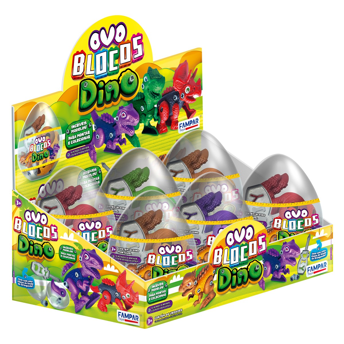 OVO BLOCOS DINO DISPLAY C/6