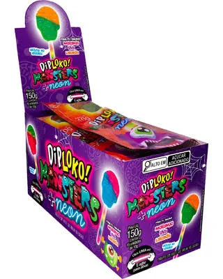 DIP LOKO NEON CAVEIRA SORTIDOS 10G C/15