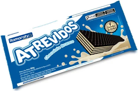 WAFER ATREVIDOS CHOCOLATE BRANCO 80G