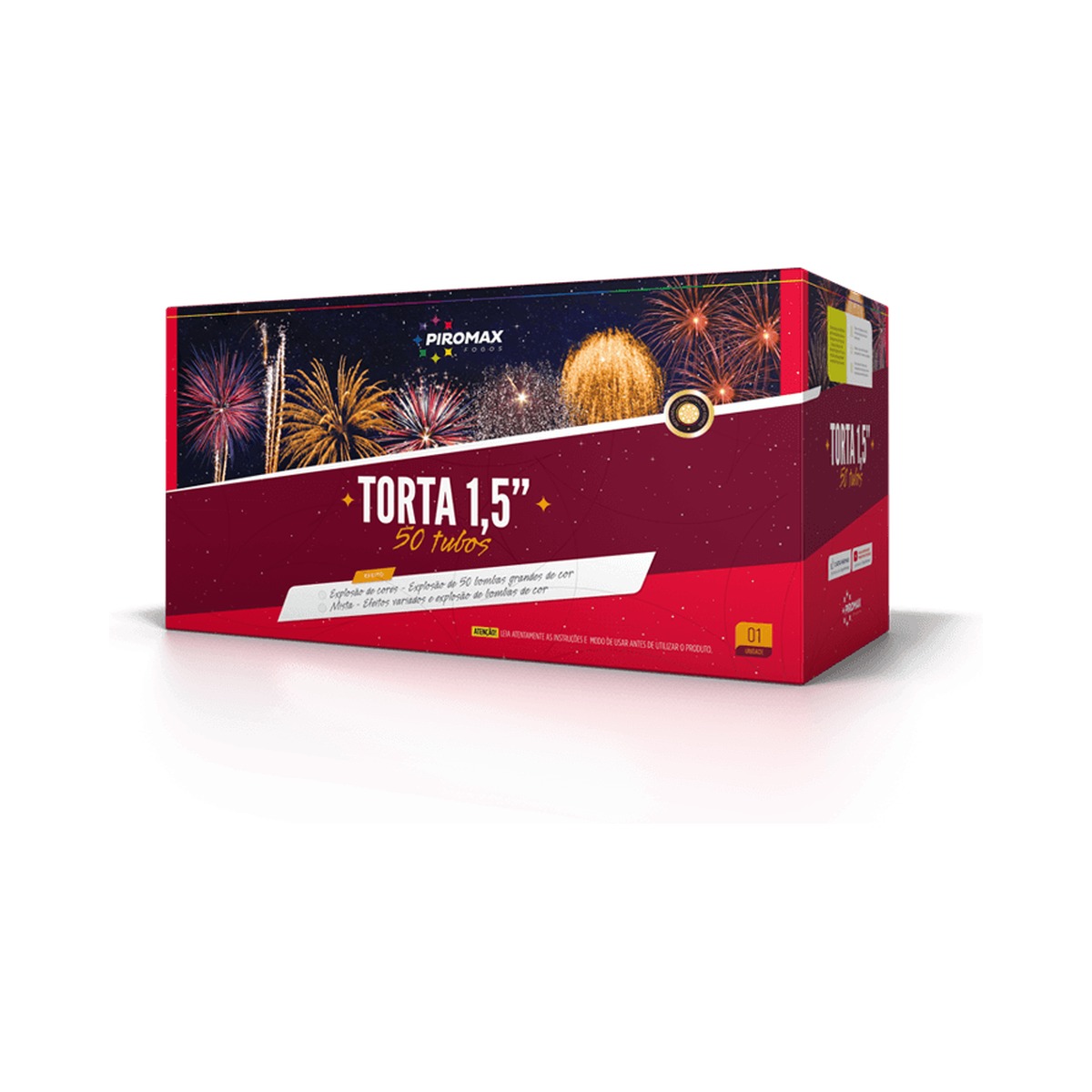 TORTA 50 TUBOS MAX COLLOR PIROMAX